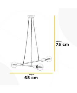 LAMPADARIO 3 LUCI ONLI "BOOMERANG" NERO E27